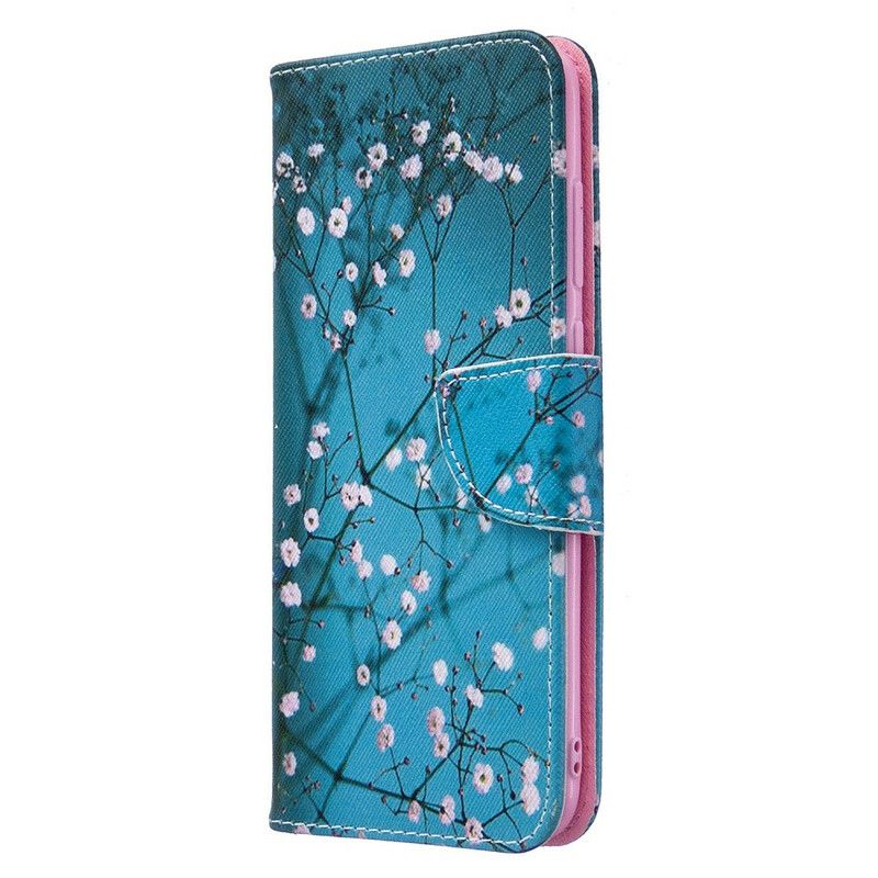 Læder Cover Samsung Galaxy M11 Blomstrende Træ