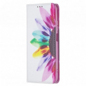 Cover Poco M5s Flip Cover Akvarel Blomst