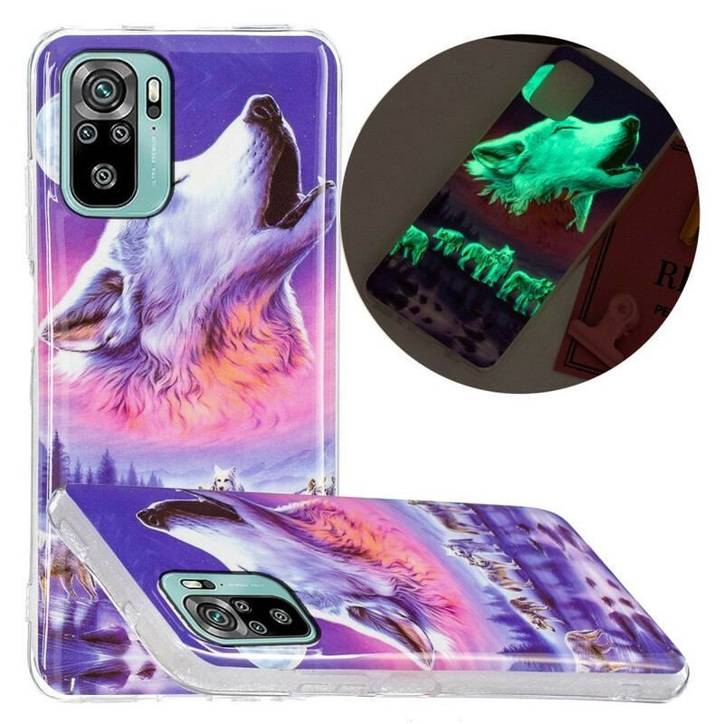 Cover Poco M5s Fluorescerende Wolf Series