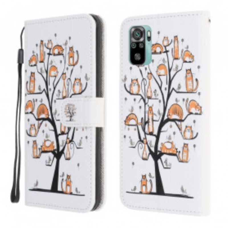 Flip Cover Poco M5s Med Snor Funky Cats Med Rem