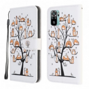 Flip Cover Poco M5s Med Snor Funky Cats Med Rem