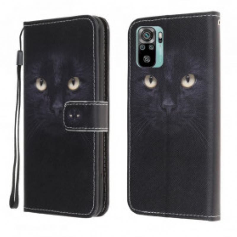 Flip Cover Poco M5s Med Snor Strappy Black Cat Eyes