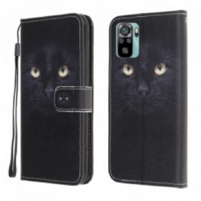 Flip Cover Poco M5s Med Snor Strappy Black Cat Eyes