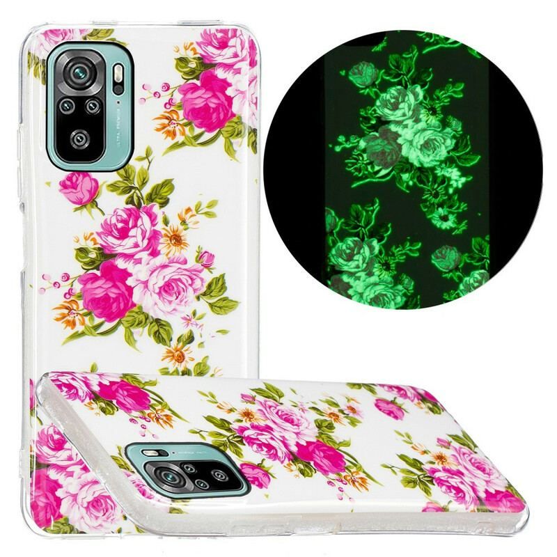 Mobilcover Poco M5s Fluorescerende Liberty-blomster