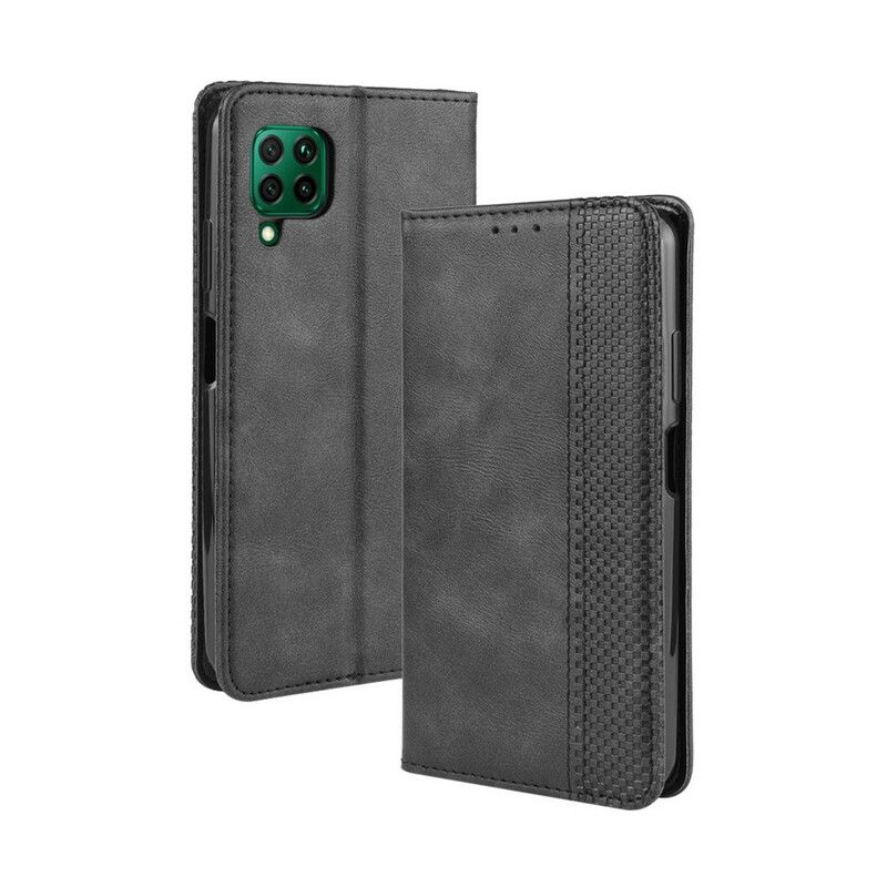 Cover Huawei P40 Lite Flip Cover Vintage Stiliseret Lædereffekt