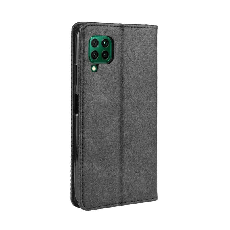 Cover Huawei P40 Lite Flip Cover Vintage Stiliseret Lædereffekt