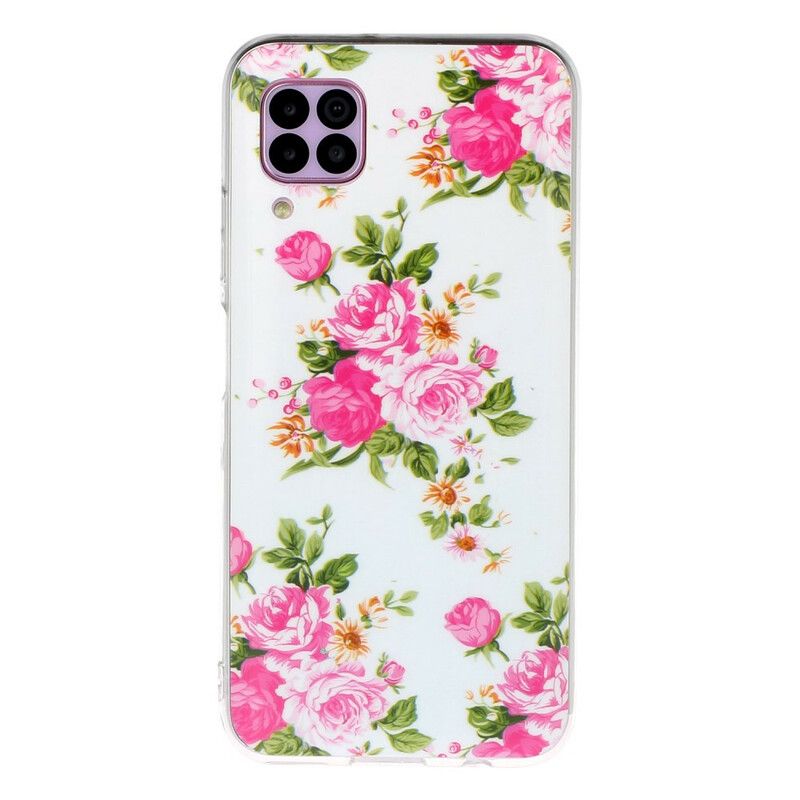 Cover Huawei P40 Lite Fluorescerende Liberty-blomster