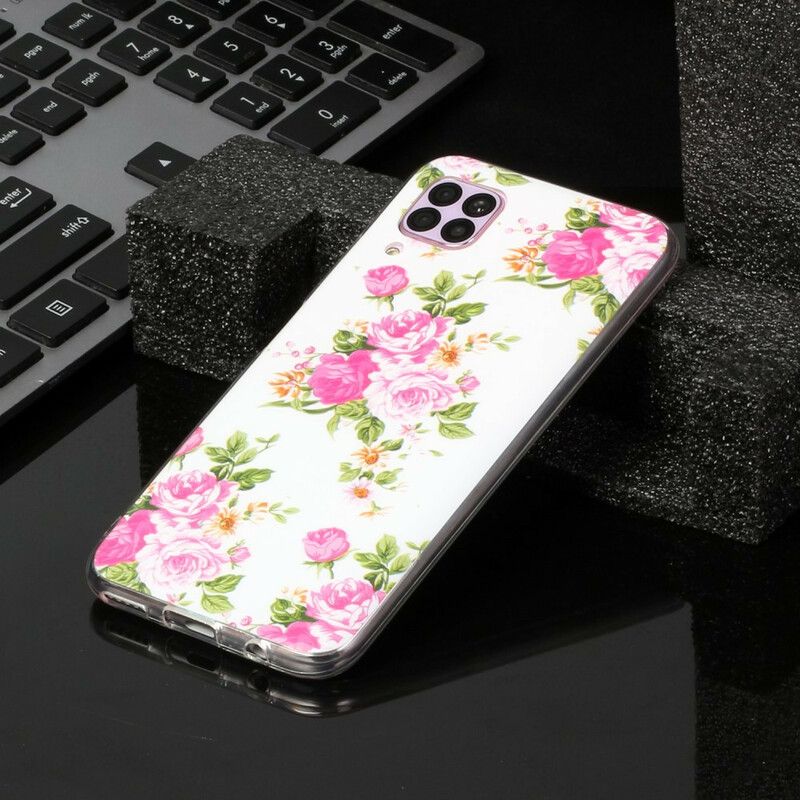 Cover Huawei P40 Lite Fluorescerende Liberty-blomster