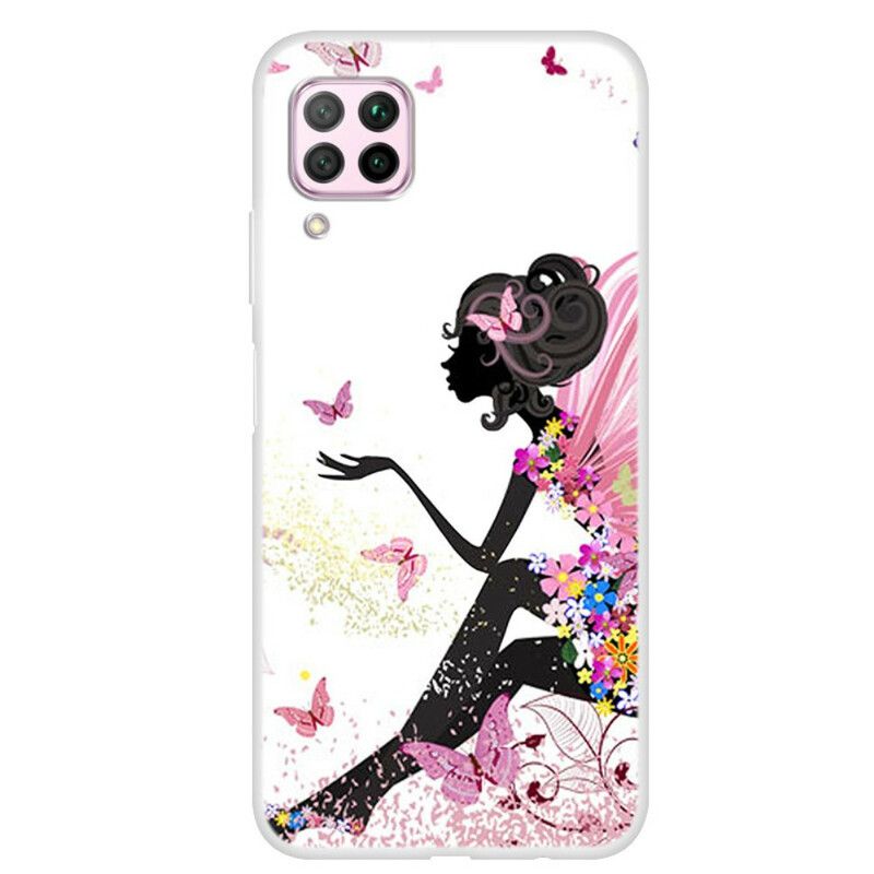 Cover Huawei P40 Lite Sommerfugledame