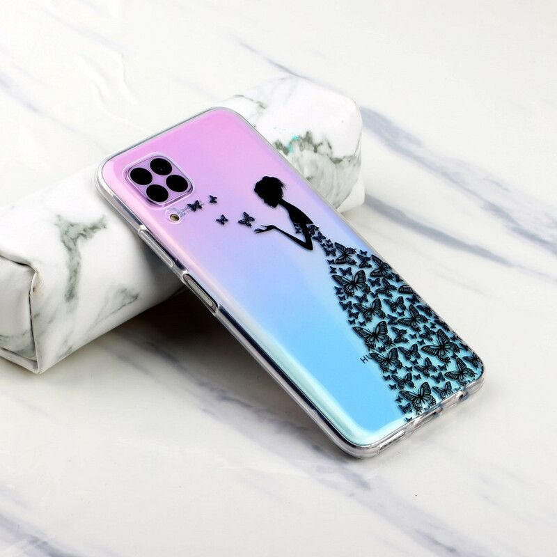 Cover Huawei P40 Lite Transparent Sommerfuglekjole