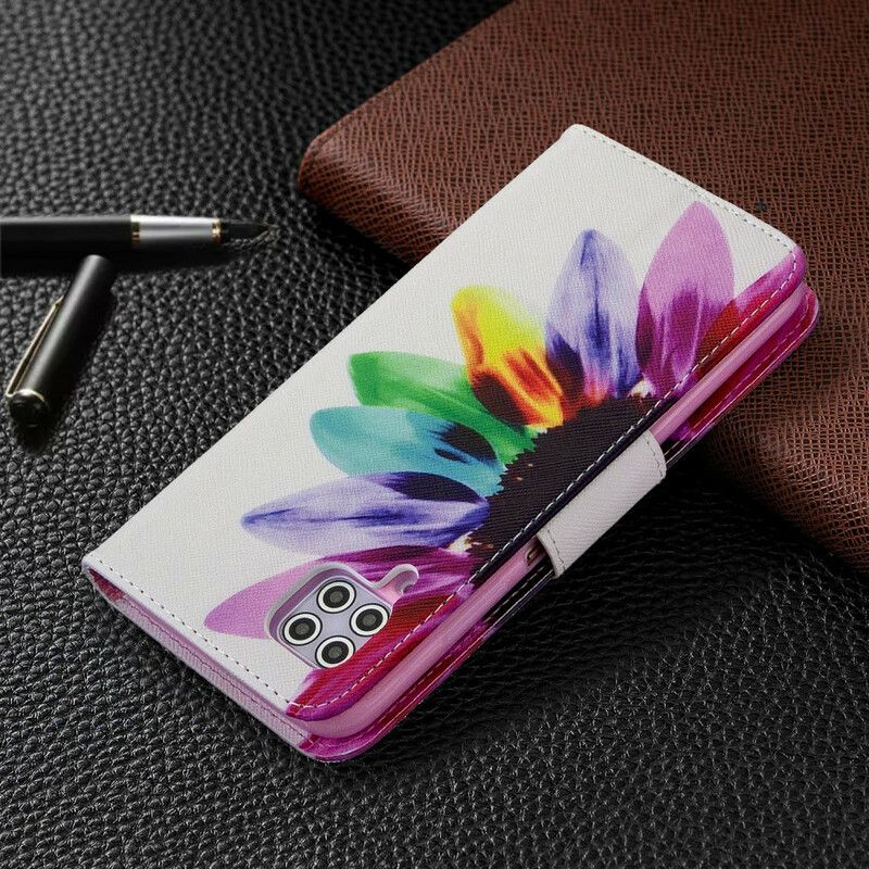 Flip Cover Huawei P40 Lite Akvarelblomst