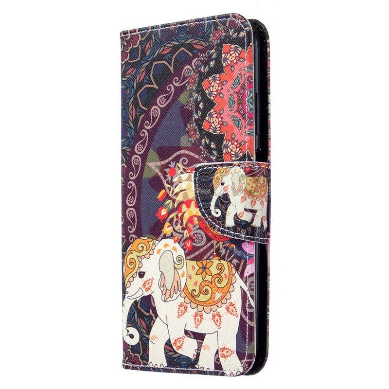 Flip Cover Huawei P40 Lite Etnisk Elefantmandala