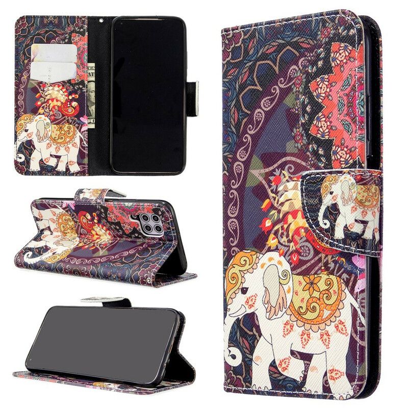 Flip Cover Huawei P40 Lite Etnisk Elefantmandala