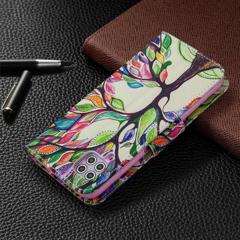 Flip Cover Huawei P40 Lite Farvet Træ