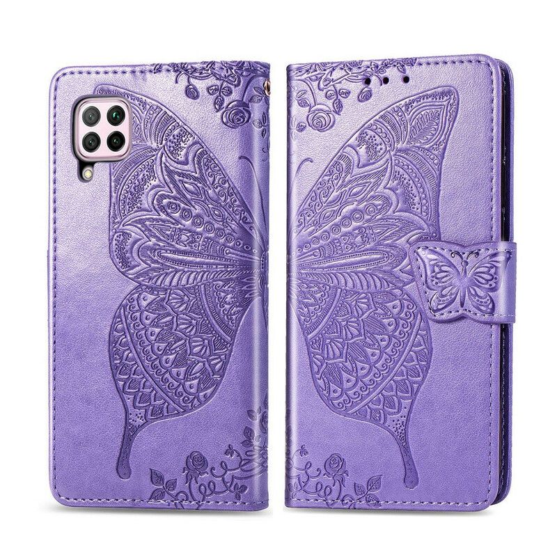 Flip Cover Huawei P40 Lite Halve Sommerfugle