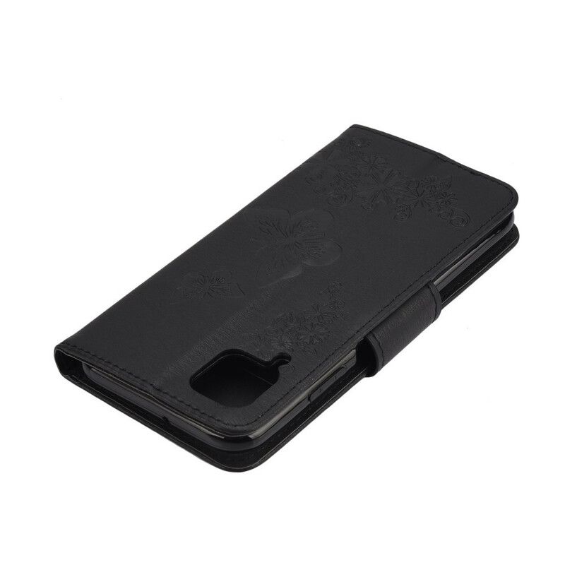 Flip Cover Huawei P40 Lite Kun Sommerfugle Med Snor