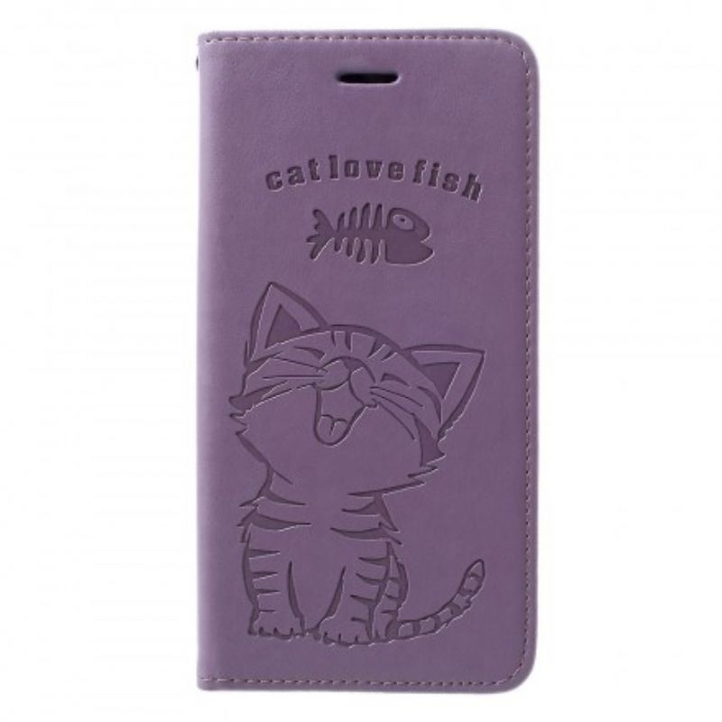 Flip Cover Samsung Galaxy A30 / A20 Katten Kat Elsker Fisk