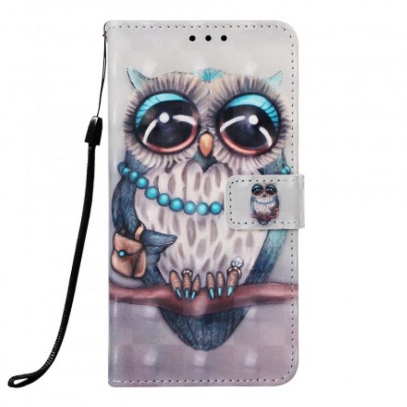 Flip Cover Samsung Galaxy A30 / A20 Med Snor Frøken Strappy Owl