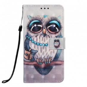 Flip Cover Samsung Galaxy A30 / A20 Med Snor Frøken Strappy Owl