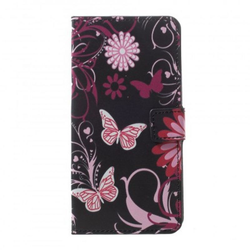 Flip Cover Samsung Galaxy A30 / A20 Sommerfugle Og Blomster