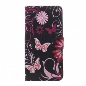 Flip Cover Samsung Galaxy A30 / A20 Sommerfugle Og Blomster