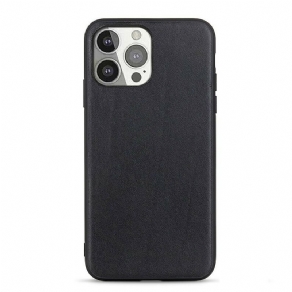 Cover iPhone 13 Pro Ægte Litchi Læder