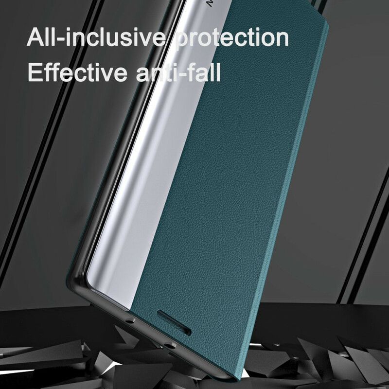 Cover iPhone 13 Pro Flip Cover Litchi Imiteret Læder Magnetlås