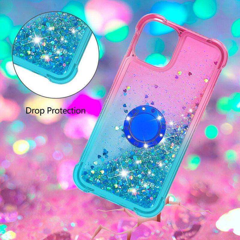 Cover iPhone 13 Pro Glitter Ring-støtte