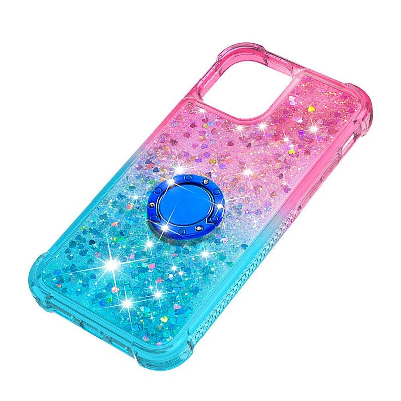 Cover iPhone 13 Pro Glitter Ring-støtte