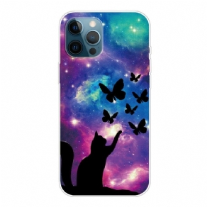 Cover iPhone 13 Pro Kat Og Sommerfugle I Rummet