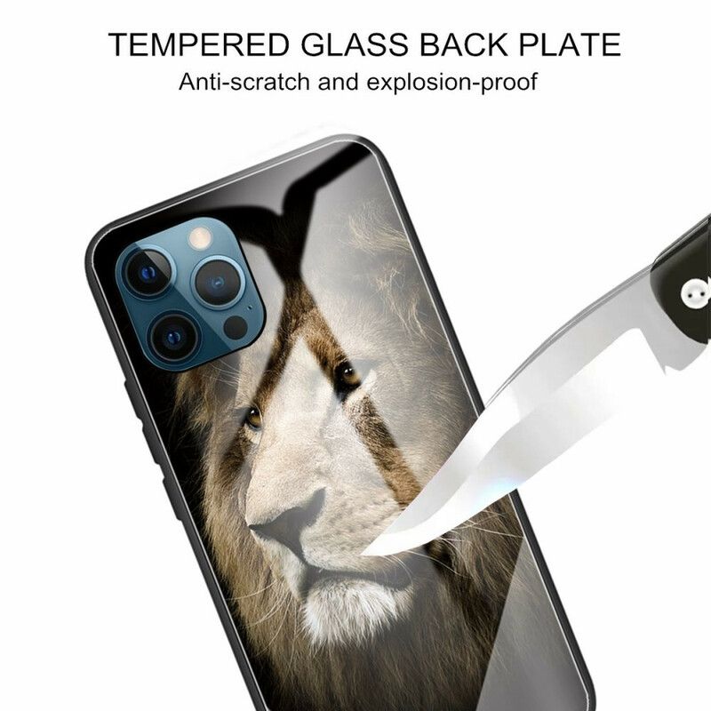 Cover iPhone 13 Pro Løvehoved Hærdet Glas