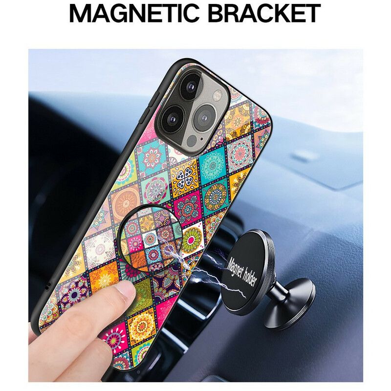 Cover iPhone 13 Pro Magnetisk Patchworkholder