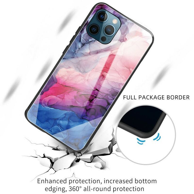 Cover iPhone 13 Pro Marmor Hærdet Glas