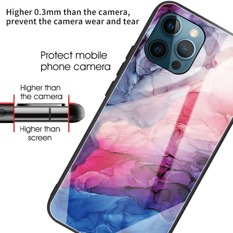 Cover iPhone 13 Pro Marmor Hærdet Glas