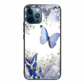 Cover iPhone 13 Pro Sommerfugledesign Af Hærdet Glas