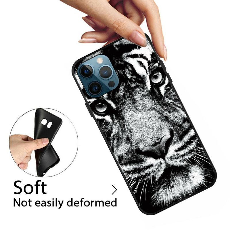 Cover iPhone 13 Pro Sort Og Hvid Tiger