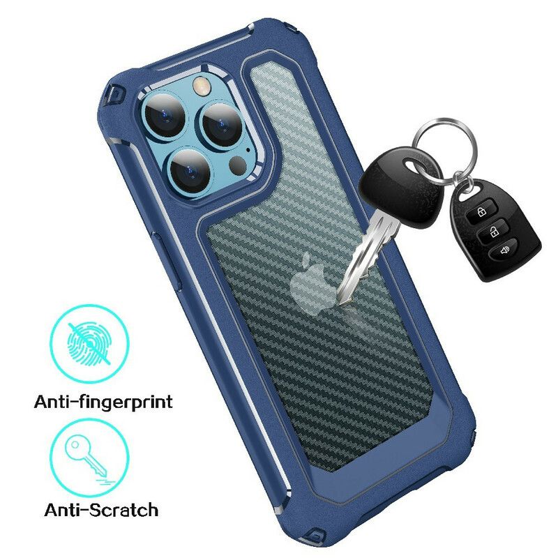 Cover iPhone 13 Pro Transparent Carbon Fiber Texture