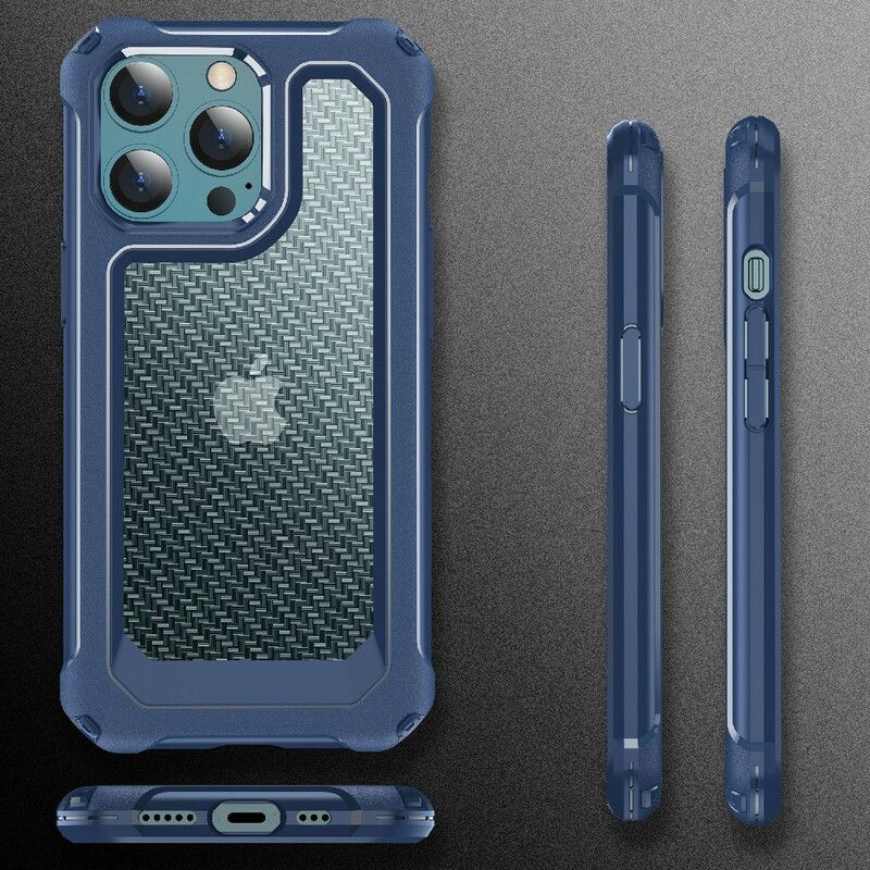 Cover iPhone 13 Pro Transparent Carbon Fiber Texture