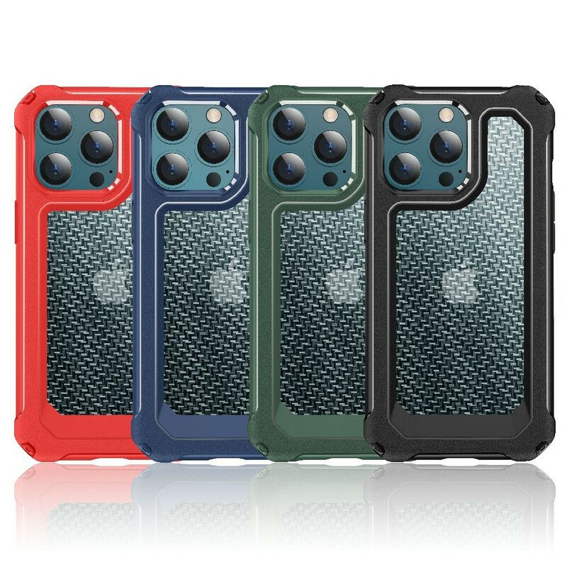 Cover iPhone 13 Pro Transparent Carbon Fiber Texture