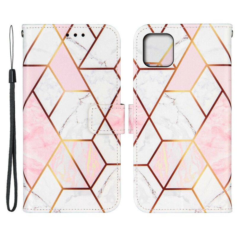 Flip Cover iPhone 13 Pro Geometrisk Marmor