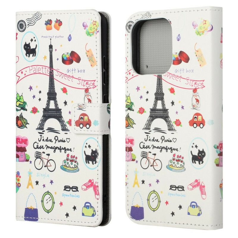 Flip Cover iPhone 13 Pro Jeg Elsker Paris