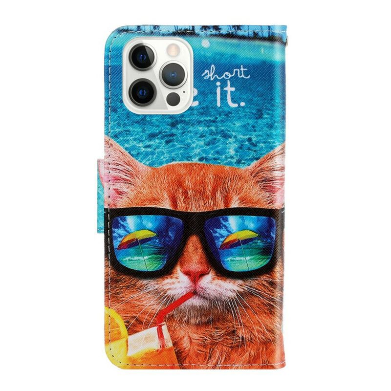 Flip Cover iPhone 13 Pro Med Snor Cat Live It Strappy