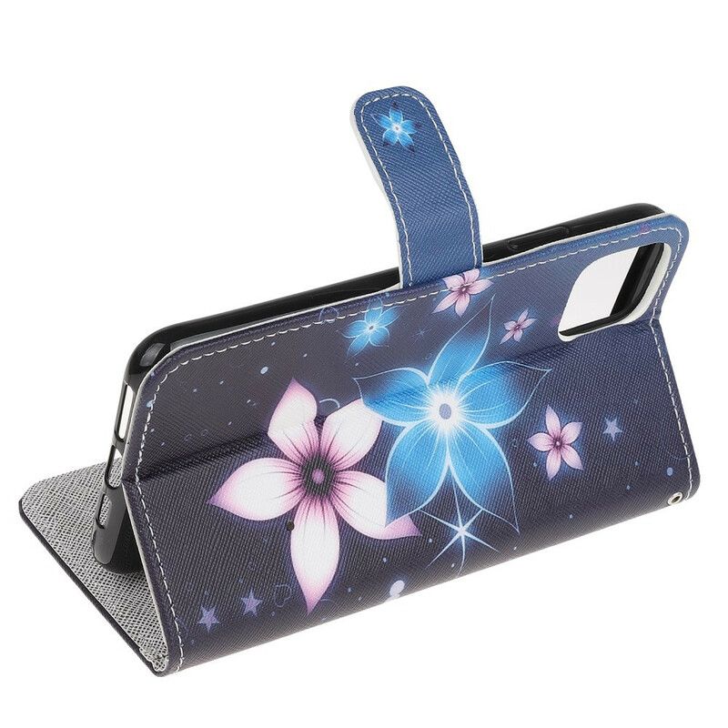 Flip Cover iPhone 13 Pro Med Snor Lunar Strap Blomster