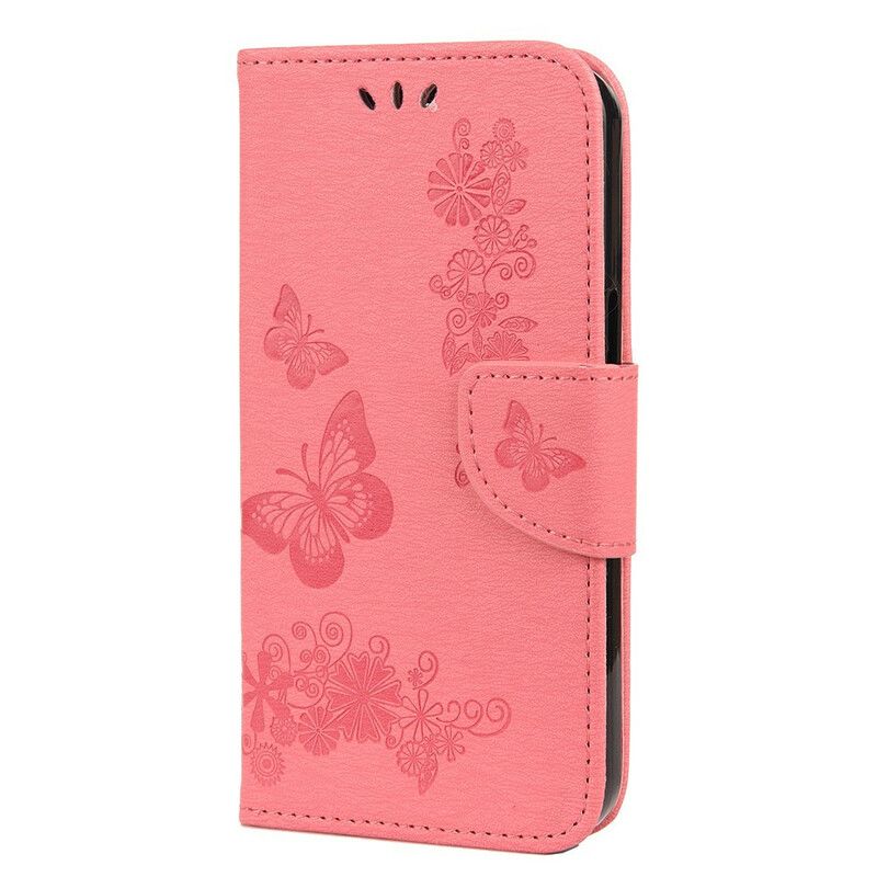 Flip Cover iPhone 13 Pro Med Snor Splendid Strap Sommerfugle