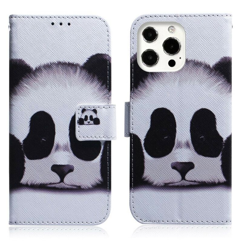 Flip Cover iPhone 13 Pro Panda Ansigt