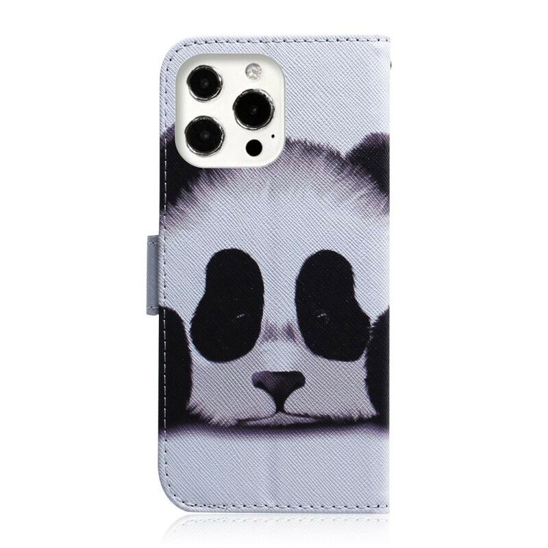 Flip Cover iPhone 13 Pro Panda Ansigt