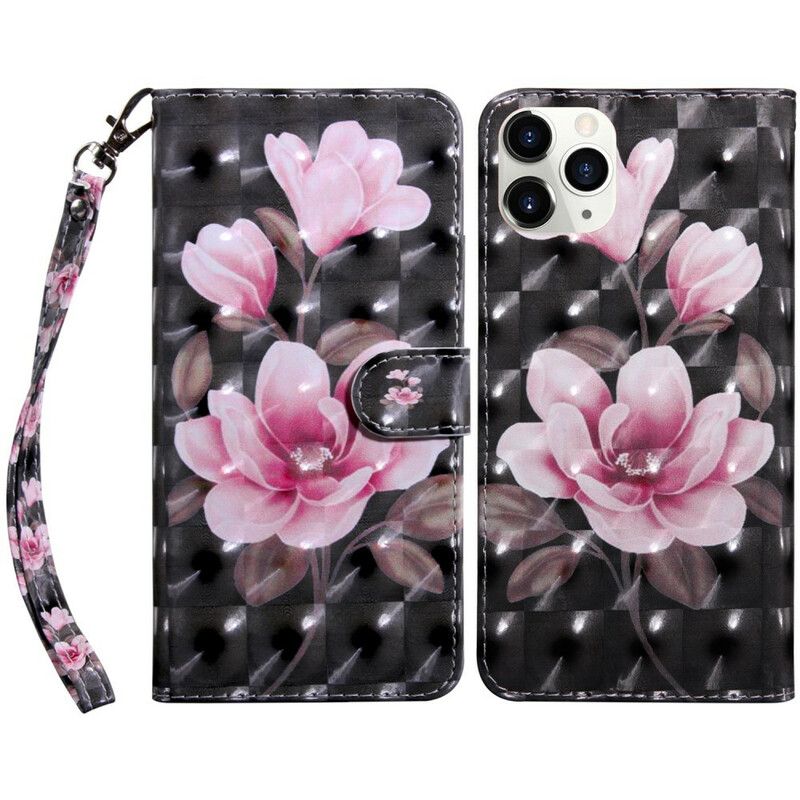 Læder Cover iPhone 13 Pro Lyspletblomster Blomstrer