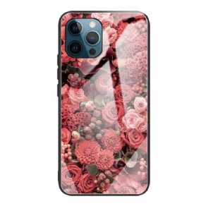 Mobilcover iPhone 13 Pro Hærdet Glas Lyserøde Blomster