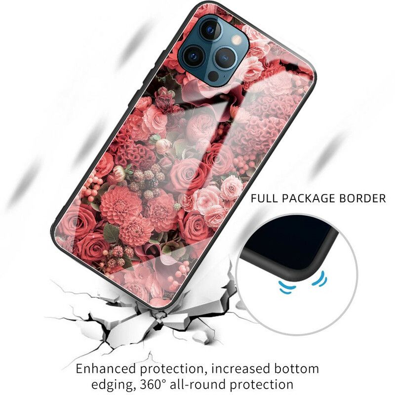 Mobilcover iPhone 13 Pro Hærdet Glas Lyserøde Blomster