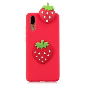 Cover Huawei P20 3d Jordbær